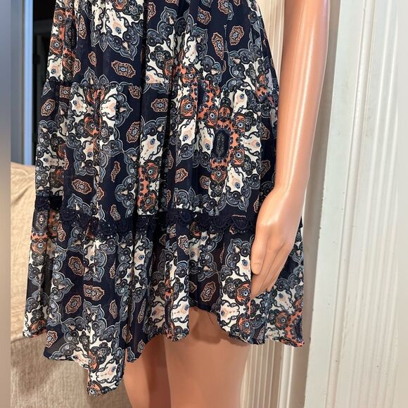 Taylor & Sage navy paisley lace back tie back dress - Picture 7 of 15